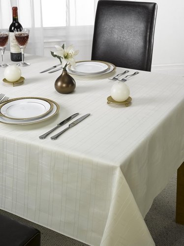 Check Jacquard Tablecloth Cream